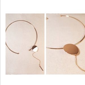 New Gold plated Lariat Necklace with bar drop
